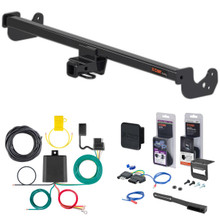 16 - 19 Toyota Yaris Hatchback Curt 1-1/4" Class 1 Trailer Tow Hitch + 5-Flat Wiring Kit Tow Boat/Utility Trailer with Surge Brakes 11480