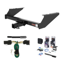1997 - 1999 Ford F-250LD New body, excluding 20" spare tire Curt 2" Class 3 Trailer Tow Hitch + 5-Flat Wiring Kit Tow Boat/Utility Trailer with Surge Brakes 13038-2