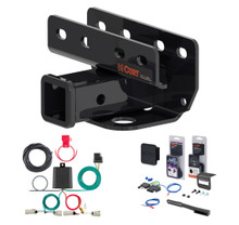 2021 - 2026 Ford Bronco w/o LED Tailights Excluding factory receiver Curt 2" Class 3 Trailer Tow Hitch + 5-Flat Wiring Kit Tow Boat/Utility Trailer with Surge Brakes 13493