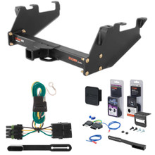 88 - 00 GMC C2500 With 10" step bumper Curt 2" Class 5 Trailer Tow Hitch + 5-Flat Wiring Kit Tow Boat/Utility Trailer with Surge Brakes 15317