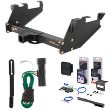 79 - 84 GMC C2500 With 10" step bumper Curt 2" Class 5 Trailer Tow Hitch + 5-Flat Wiring Kit Tow Boat/Utility Trailer with Surge Brakes 15317