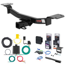 2004 Kia Sportage Convertible Curt 2" Class 3 Trailer Tow Hitch + 5-Flat Wiring Kit Tow Boat/Utility Trailer with Surge Brakes 13526