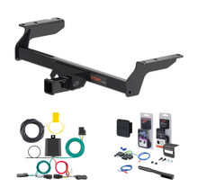 2020 - 2022 Ford Escape Excluding PHEV Curt 2" Class 3 Trailer Tow Hitch + 5-Flat Wiring Kit Tow Boat/Utility Trailer with Surge Brakes 13454