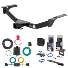 07 - 10 Ford Edge Fits beneath factory 1-1/4" receiver hitch Curt 2" Class 3 Trailer Tow Hitch + 5-Flat Wiring Kit Tow Boat/Utility Trailer with Surge Brakes 13067