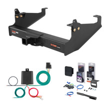 2000 - 2026 Ford F-650 Cab & chassis with 34" frame width (O.D.) Curt 2" Class 5 Trailer Tow Hitch + 5-Flat Wiring Kit Tow Boat/Utility Trailer with Surge Brakes 15445