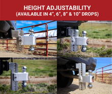 Weigh Safe 180 Hitch - Drop Hitch w/Chrome Combo Ball - 6" Drop for 2" Shank w/Hitch Pin CTB6-2-KA