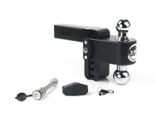 Weigh Safe Black 180 Hitch w/ Chrome Combo Ball - 4" Drop for 2" Shank - w/Hitch Pin Lock CTB4-2-KA-CER-BLA