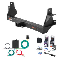 2016 - 2024 Nissan Titan XD Curt 2" Class 5 Trailer Tow Hitch + 5-Flat Wiring Kit Tow Boat/Utility Trailer with Surge Brakes 15306