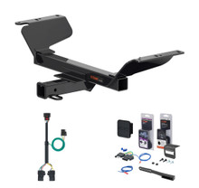 2018 - 2024 GMC Terrain Excluding diesel Curt 2" Class 3 Trailer Tow Hitch + 5-Flat Wiring Kit Tow Boat/Utility Trailer with Surge Brakes 13439