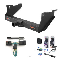 2003 - 2010 Dodge Ram 2500 With or without factory receiver Curt 2" Class 5 Trailer Tow Hitch + 5-Flat Wiring Kit Tow Boat/Utility Trailer with Surge Brakes 15409