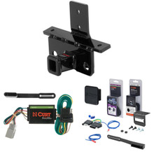 2003 Honda Pilot Curt 1-1/4" Class 1 Trailer Tow Hitch + 5-Flat Wiring Kit Tow Boat/Utility Trailer with Surge Brakes 11773-2