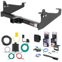99 - 25 Ford F-450 Super Duty Cab & chassis with 34" frame width (O.D.) Curt 2" Class 4 Trailer Tow Hitch + 5-Flat Wiring Kit Tow Boat/Utility Trailer with Surge Brakes 14048