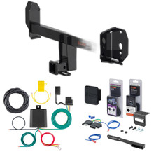 18 - 24 BMW X3 Excluding M40i Curt 2" Class 3 Trailer Tow Hitch + 5-Flat Wiring Kit Tow Boat/Utility Trailer with Surge Brakes 13387