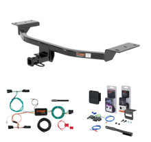 2015 - 2018 Ford Focus Hatchback, excluding RS and ST Curt 1-1/4" Class 1 Trailer Tow Hitch + 5-Flat Wiring Kit Tow Boat/Utility Trailer with Surge Brakes 11158