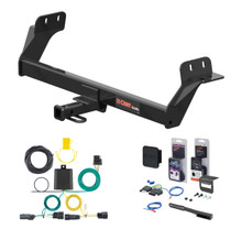 2017 - 2019 Ford Fusion Sport Curt 1-1/4" Class 2 Trailer Tow Hitch + 5-Flat Wiring Kit Tow Boat/Utility Trailer with Surge Brakes 12164