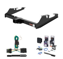 1988 - 2000 GMC K2500 Excluding with dual exhaust, 4-door crew cab, 10" step bumper or cab & chassis Curt 2" Class 3 Trailer Tow Hitch + 5-Flat Wiring Kit Tow Boat/Utility Trailer with Surge Brakes 13082