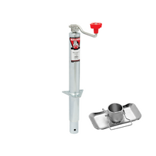 Bulldog Round 2,000 lbs. A-Frame Trailer Jack Topwind 15" Lift Zinc w/ Footplate