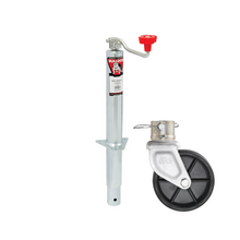 Bulldog Round 2,000 lbs. A-Frame Trailer Jack Topwind 15" Lift Zinc w/ 6" Poly Caster Wheel