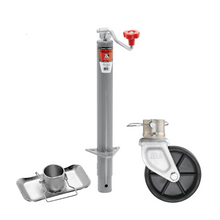 Bulldog 2,000 lbs. Round A-Frame Trailer Jack Topwind 15" Lift w/ 6" Poly Wheel & Footplate