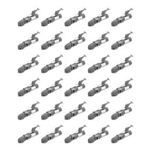 BULLDOG (30-Pack) Collar-Lok Straight Coupler, 2 Inch Diameter, High Profile Latch, 5,000 lbs. Capacity, 1-3/4 Inch I.D. Round Channel, Gray
