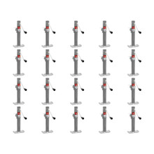BULLDOG (20-Pack) Round Trailer Jack, Side Mount, 2,000 lbs. Lift Capacity, Sidewind, Weld-On, 15 Inch Travel (Bulk 50)