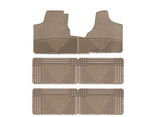 WeatherTech All Weather Floor Mats; Tan; Front Rear and Third Row W16TNW25TNW25TN