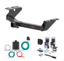 2022 - 2026 Ford Maverick Excluding factory receiver, w/ LED Taillight Accent Curt 2" Class 3 Trailer Tow Hitch + 5-Flat Wiring Kit Tow Boat/Utility Trailer with Surge Brakes 13504