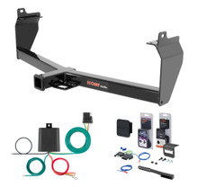 2019 Jeep Cherokee Curt 2" Class 3 Trailer Tow Hitch + 5-Flat Wiring Kit Tow Boat/Utility Trailer with Surge Brakes 13171