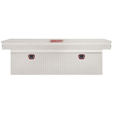 WEATHER GUARD 15 cu ft Aluminum Saddle Tool Box 123-0-04, Full Deep Clear Finish, Tamper Resistant Push Button Lock