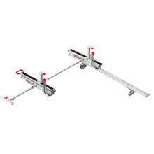 WEATHER GUARD 6 ft Drop Down Ladder Kit 2297-3-01, 76.9" x 19" x 75.5", White Aluminum w/Cross Member, Extended Mid/High Roof