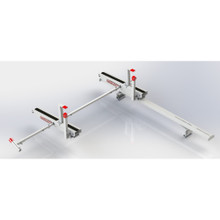 WEATHER GUARD 4.6 ft, 77.2" x 19" x 71.6" Fixed Drop Down Ladder Kit 2277-3-01, White Aluminum Roof Rack