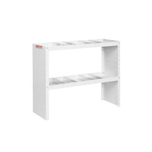 Weather Guard 9334-3-03 Heavy Duty Adjustable Van Shelf Unit, 42" W x 34" H x 13.5" D, 2 Shelves, 8 Dividers, White Steel