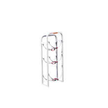 Weather Guard 9863-3-01 Refrigerant Tank Rack, 40"H x 15.5"W x 8"D, Holds 30-50 lb Tanks, White Steel Floor Mount