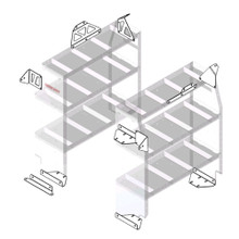 Weather Guard 9752-3-01 Rear Installation Kit, 16"x8"x4", White Steel Powder Coat, Van Storage Mounting System