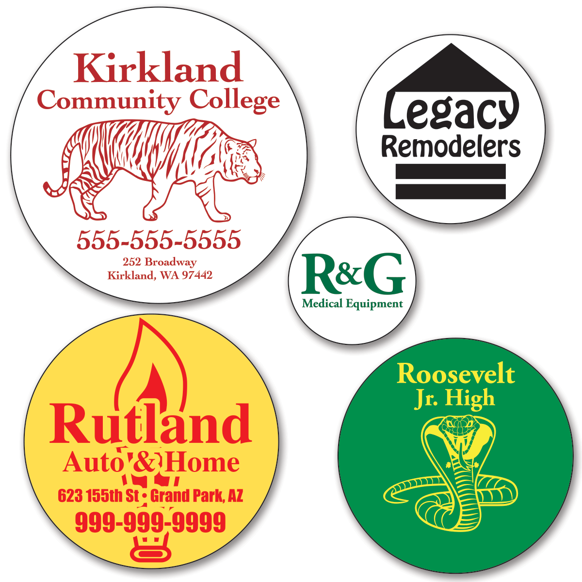 One Color Round Sticker Labels | Circle Roll Labels