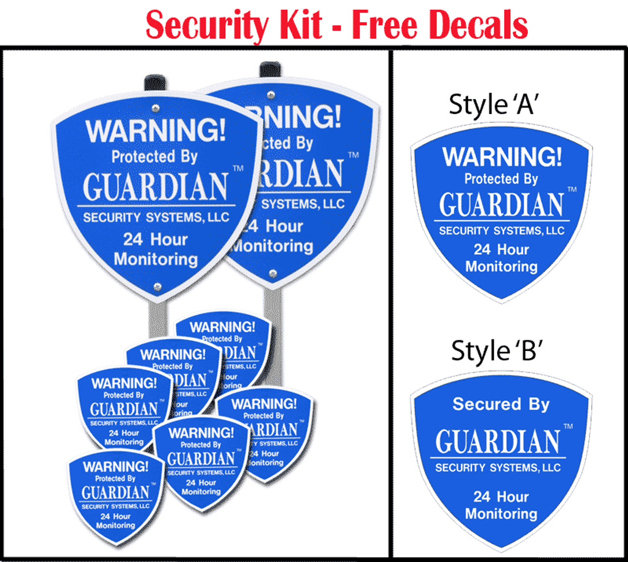 Blink Security Yard Sign 100% Aluminum With 6 Exterior Application Decals 