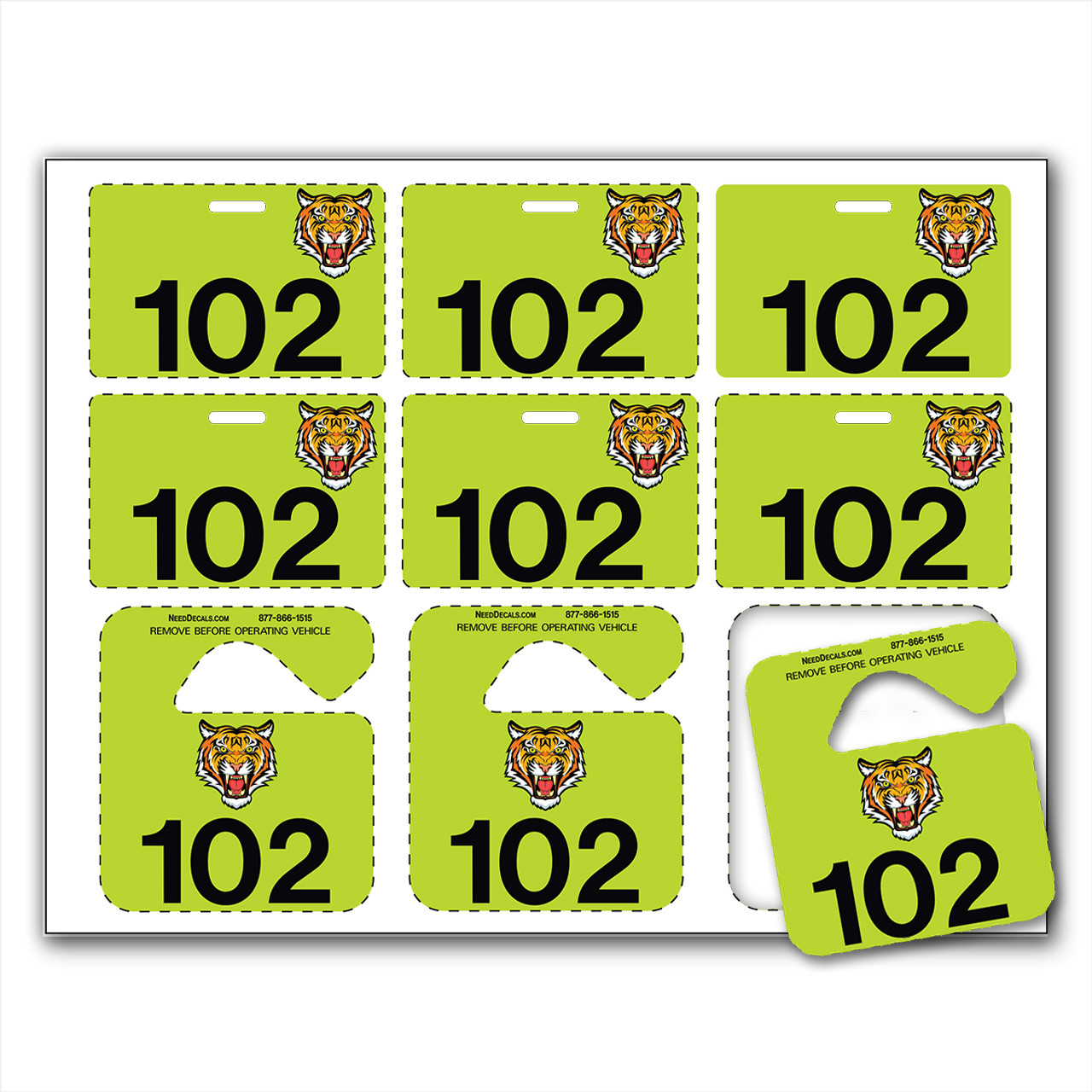 Small Number 8 Stickers 1/2 Round