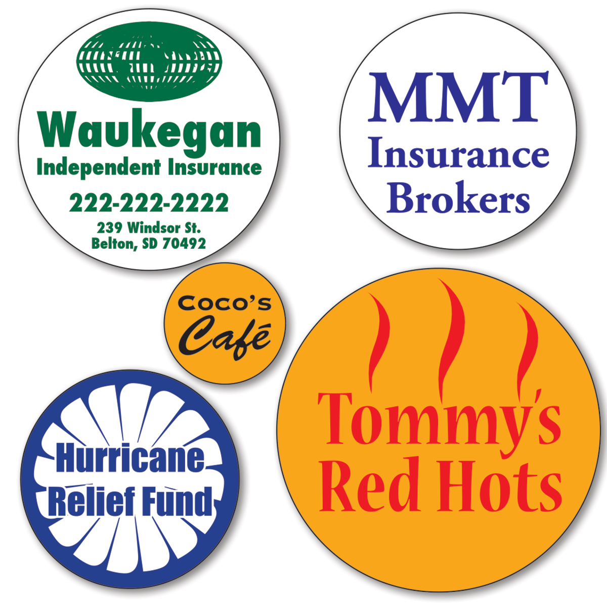 One Color Round Sticker Labels | Circle Roll Labels