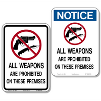 No Weapons - No Firearms Decals No Weapons - No Firearms Decals