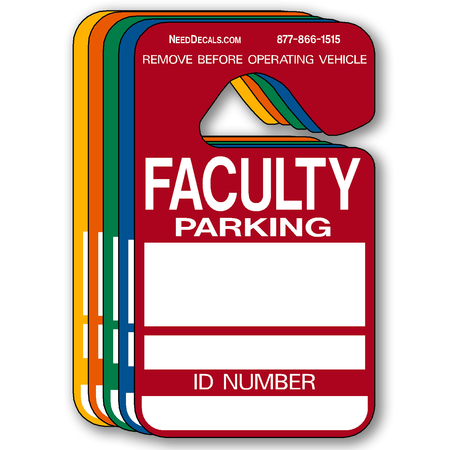 Faculty Parking Permit Hang Tags - 25 Pack