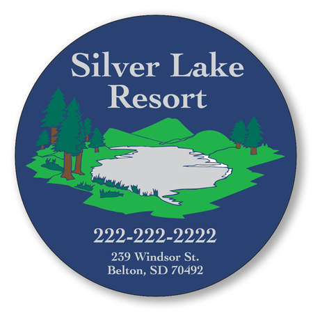 5" Diameter Full Color Circle Decals — Circle Silver Lake