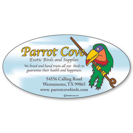 3" x 1.75" Full Color Custom Outdoor Oval Decals