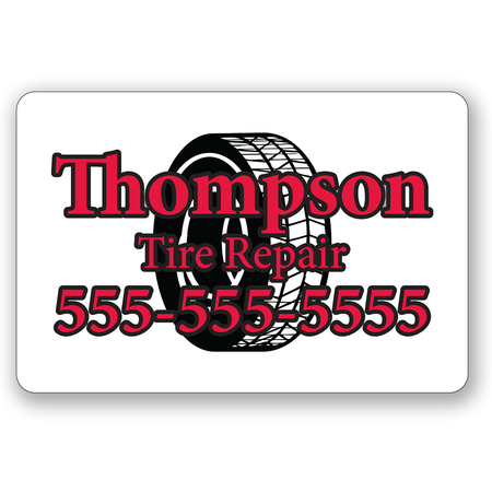 6" X 4" ONE Color Round Cornered Decals