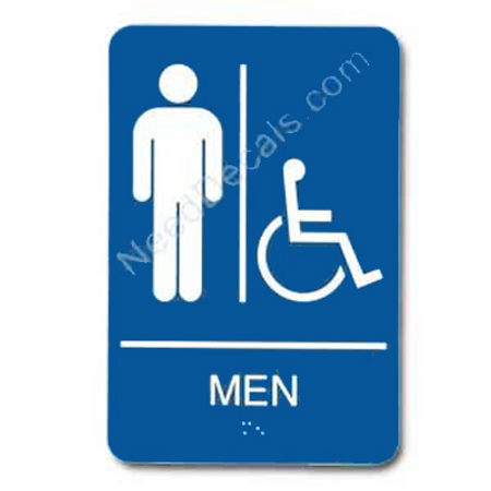 09003 Men's Handi Rstrm Sign Braille - Inventory Reduction Sale