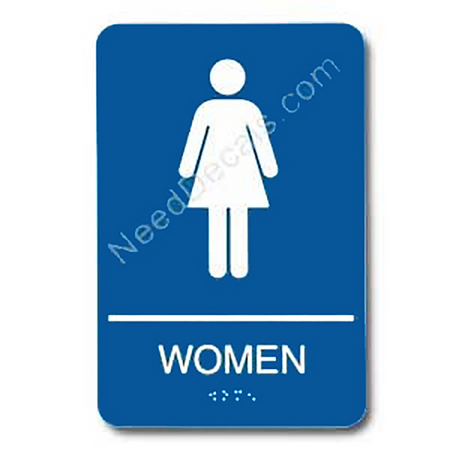 09004 Women's Restroom Sign Braille ADA - Inventory Reduction Sale