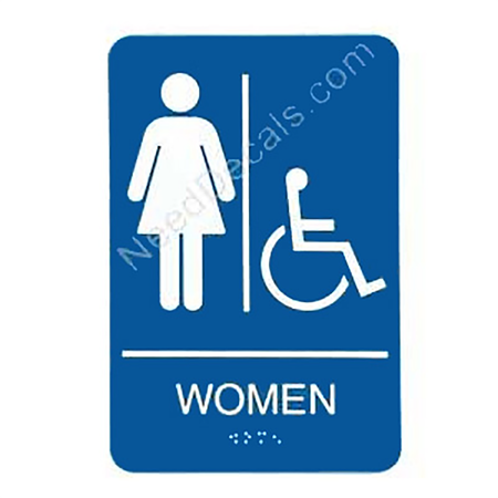 09005 Women's Handi Rstrm Sign Braille - Inventory Reduction Sale