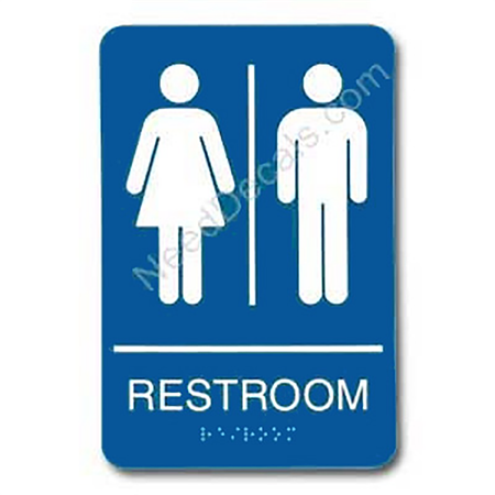 09006 Unisex Restroom Sign Braille ADA - Inventory Reduction Sale