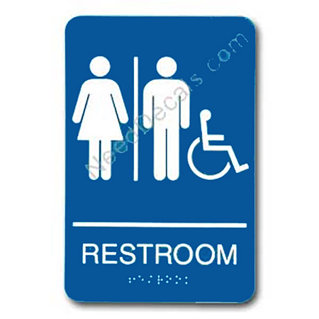 09007 Unisex Handi Rstrm Sign Braille - Inventory Reduction Sale