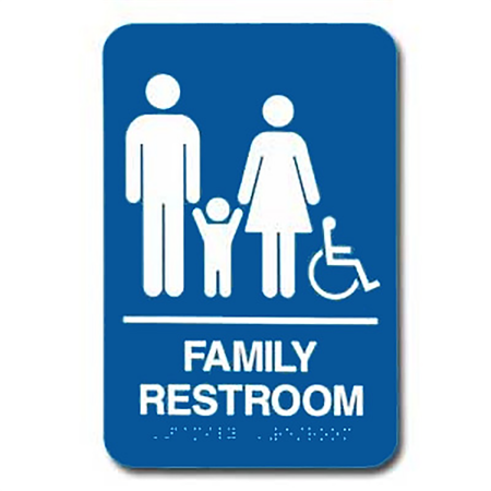 09018 Family Handi Rstrm Sign Braille - Inventory Reduction Sale