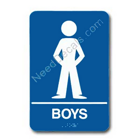 09019 Boys Restroom Sign Braille ADA - Inventory Reduction Sale
